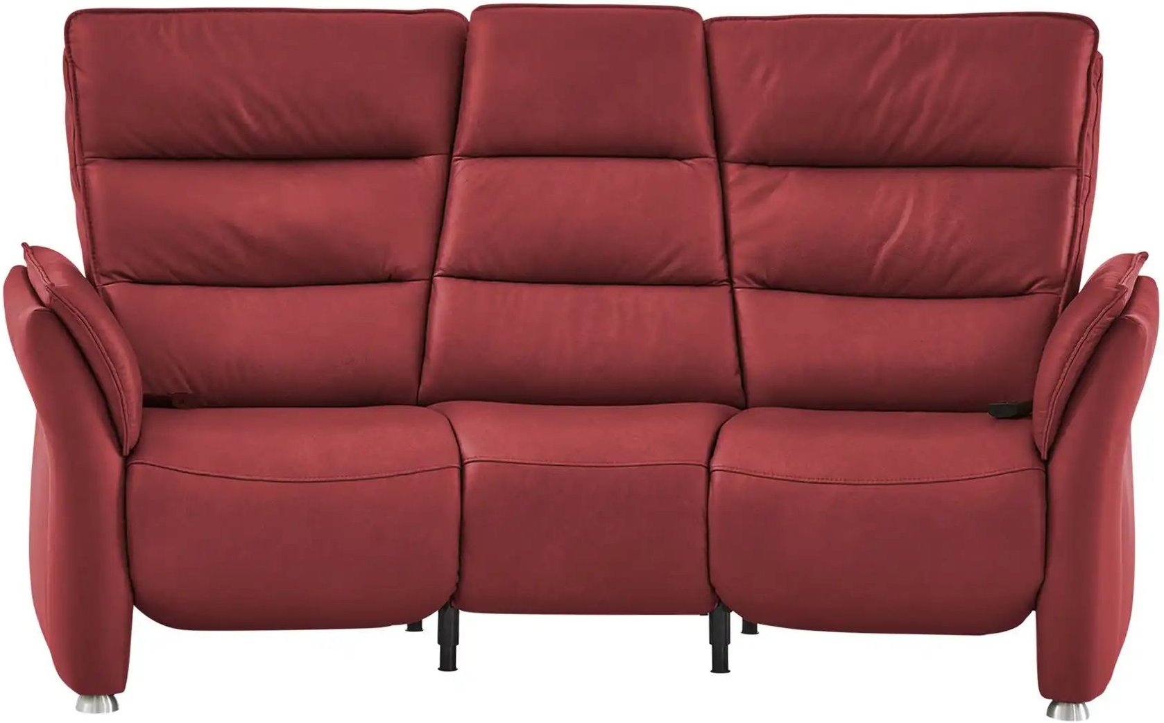 Hukla Trapezsofa Echtleder Corina ¦ rot ¦ Maße (cm): B: 202 H: 112 T: 120.0 Polstermöbel > Sofas > 3-Sitzer - Höffner
