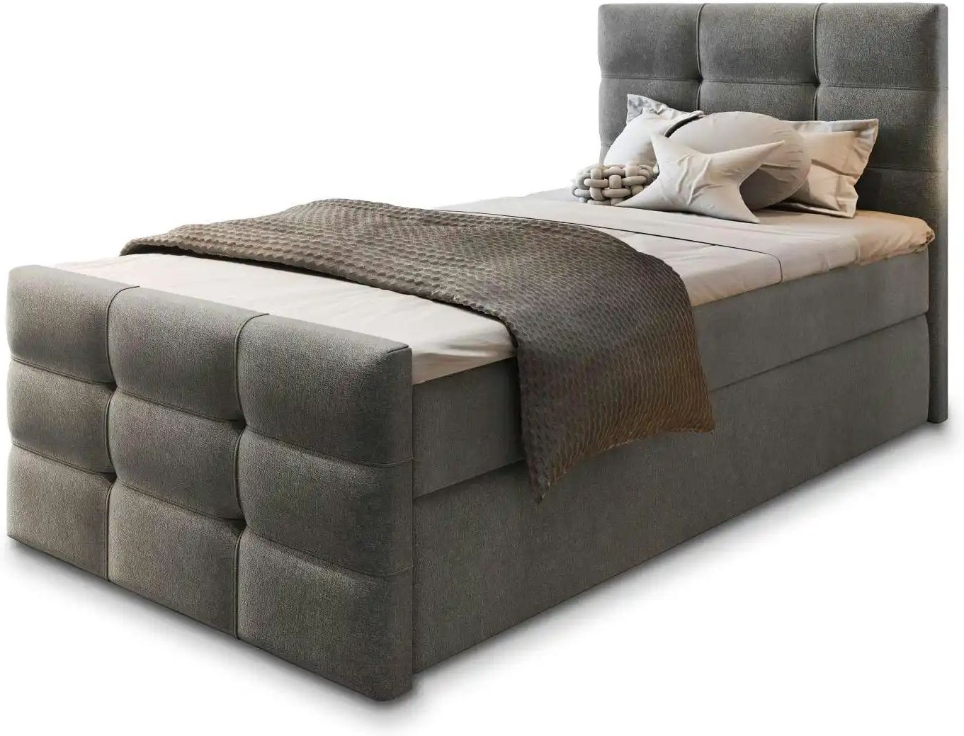 MASSENO Boxbett mit Bettkasten Amon ¦ grau ¦ Maße (cm): B: 90 H: 98 Betten > Polsterbetten - Höffner