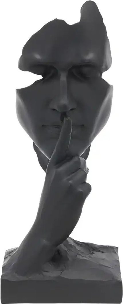 HOME STORY Deko Skulptur Gesicht ¦ schwarz ¦ Polyresin (Kunstharz) ¦ Maße (cm): B: 13,2 H: 31,2 T: 11.0 Accessoires > ...