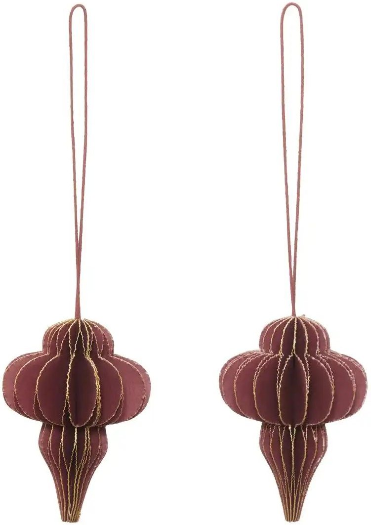 HOME STORY Papierornament Anhänger   ¦ rot ¦ Papier ¦ Maße (cm): H: 10  Ø: 5 Weihnachten - Höffner