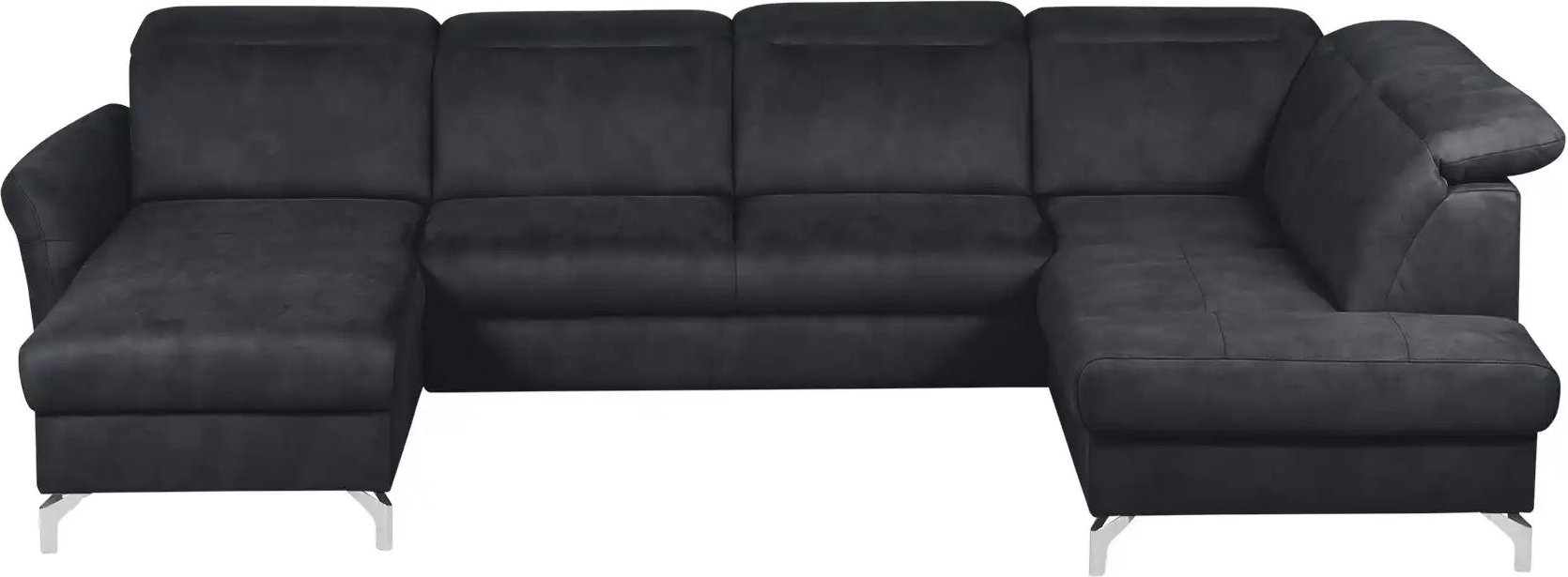 uno Wohnlandschaft Wildleder-Optik Basel ¦ schwarz ¦ Maße (cm): B: 304 H: 100 T: 200.0 Polstermöbel > Sofas > Schlafsofa...
