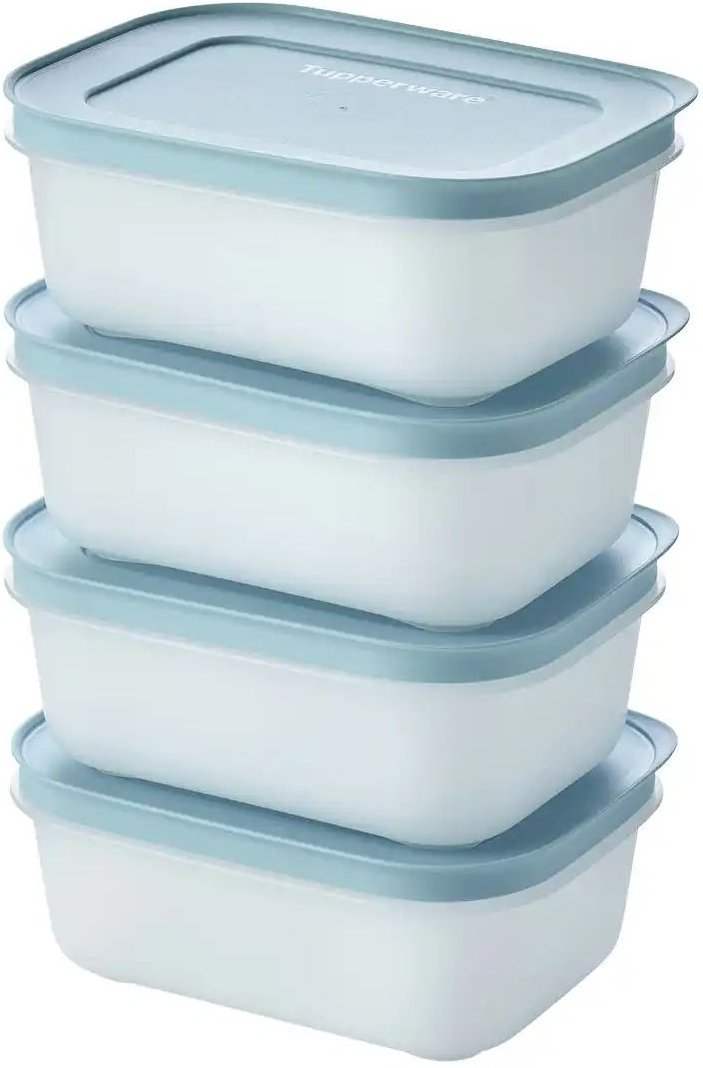 Tupperware Gefrierdosen-Set 4 x 450 ml ¦ blau ¦ Kunststoff ¦ Maße (cm): B: 12 H: 15,5 T: 14.5 Küchenzubehör & Helfer > ...