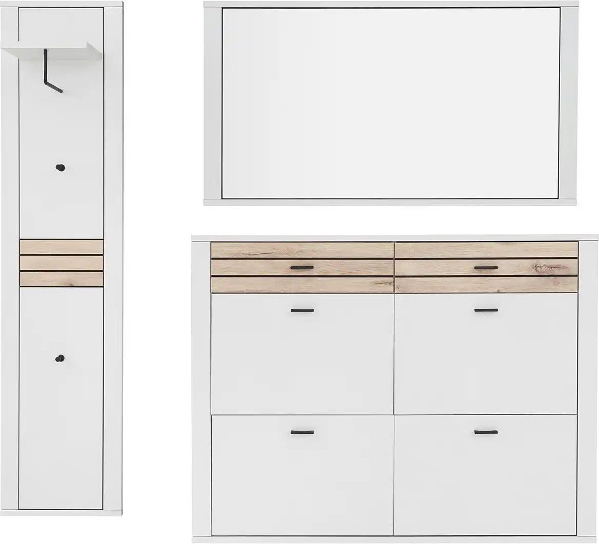 Garderobenkombination 3 teilig Octave ¦ weiß ¦ Maße (cm): B: 187 H: 183 T: 36.0 Garderoben & Kleiderstangen > Garderoben...