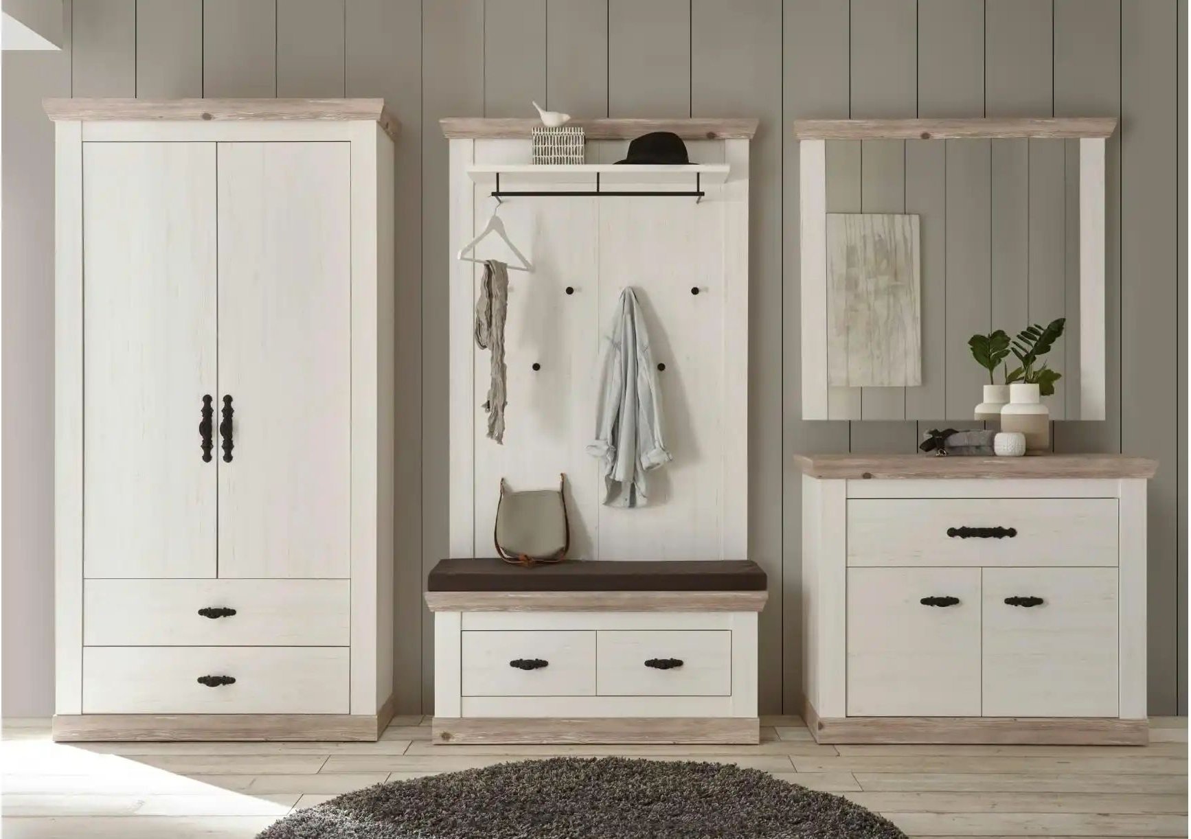 Garderobe Roble ¦ weiß ¦ Maße (cm): B: 341 H: 201 T: 45.0 Garderoben & Kleiderstangen > Garderobensysteme - Höffner