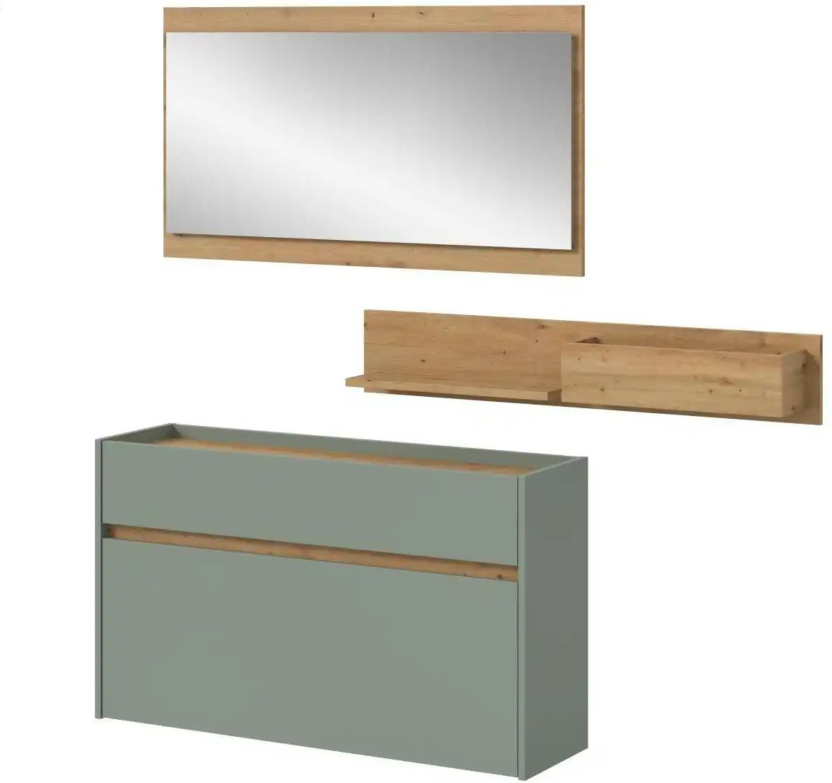 Garderobenkombination ¦ grün ¦ Maße (cm): B: 192 H: 140 Garderoben & Kleiderstangen > Garderobensysteme - Höffner