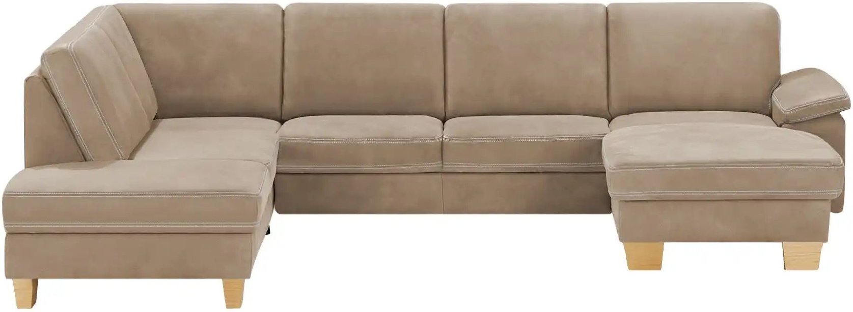 meinSofa Wohnlandschaft Leder Samu ¦ beige ¦ Maße (cm): B: 316 H: 90 T: 235.0 Polstermöbel > Sofas > Wohnlandschaften - ...