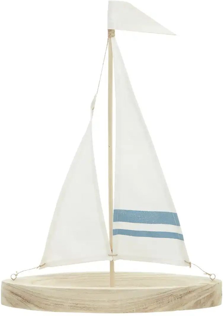 HOME STORY Deko Segelboot ¦ weiß ¦ Massivholz,Leinen ¦ Maße (cm): B: 36 H: 49 T: 12.5 Accessoires > Dekoartikel - Höff...