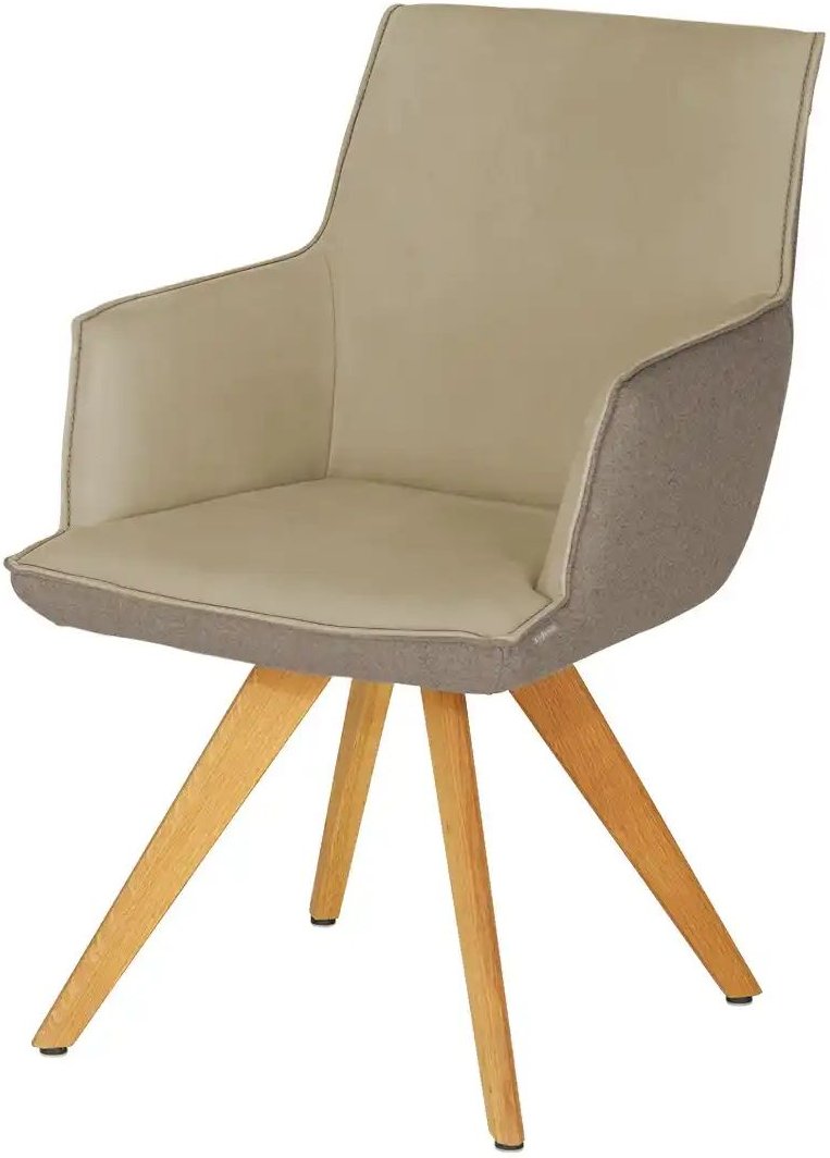 KOINOR Armlehnstuhl Leder Schwof ¦ beige ¦ Maße (cm): B: 57 H: 90 T: 66.0 Stühle > Esszimmerstühle > Esszimmerstühle mi...