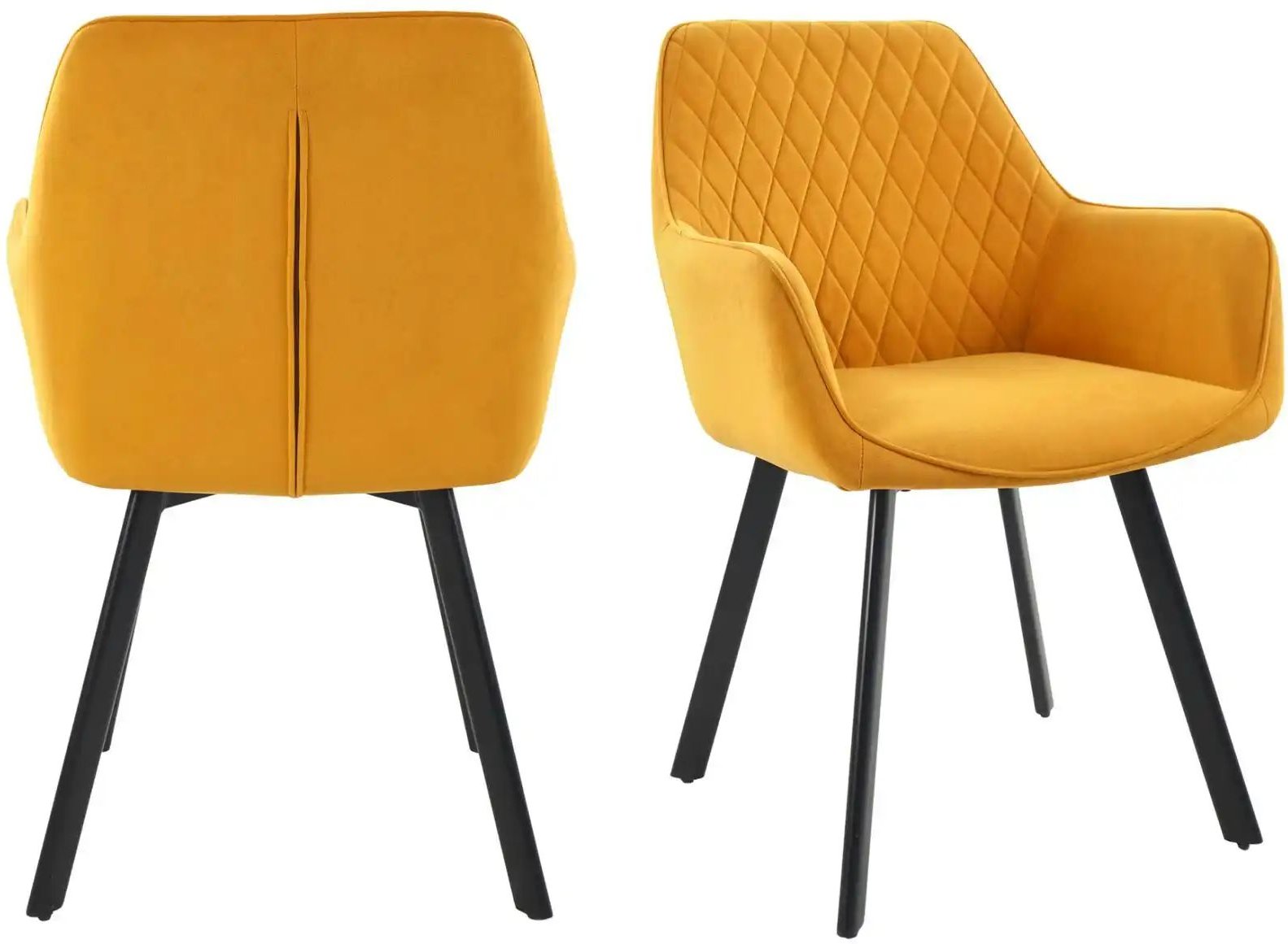 Armlehnstuhl 2er-Set ¦ gelb ¦ Maße (cm): B: 61 H: 82 Stühle > Polsterstühle - Höffner