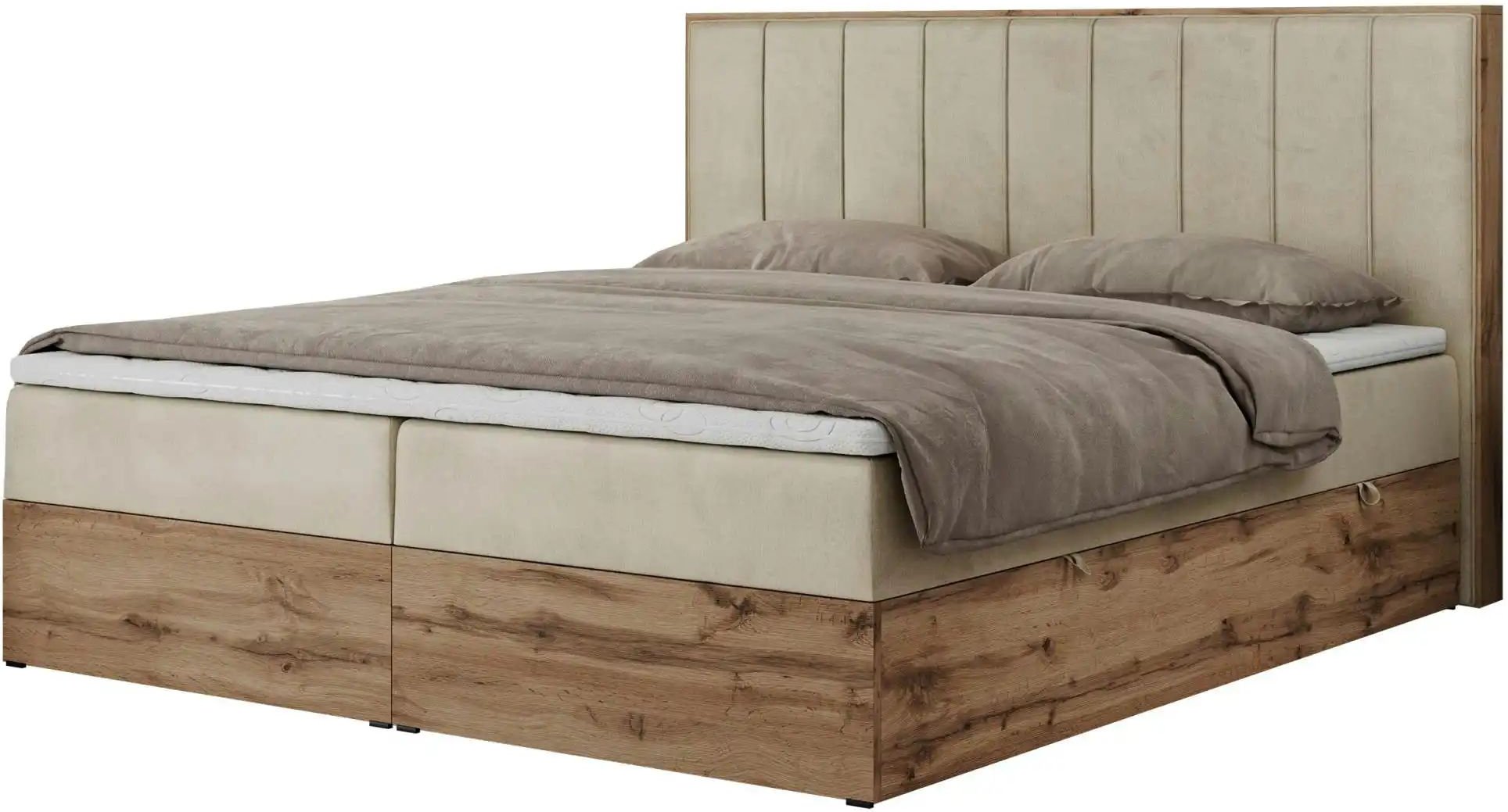 Boxbett mit Bettkasten Bellissimo ¦ beige ¦ Maße (cm): B: 208 H: 115 Betten > Komfortbetten - Höffner