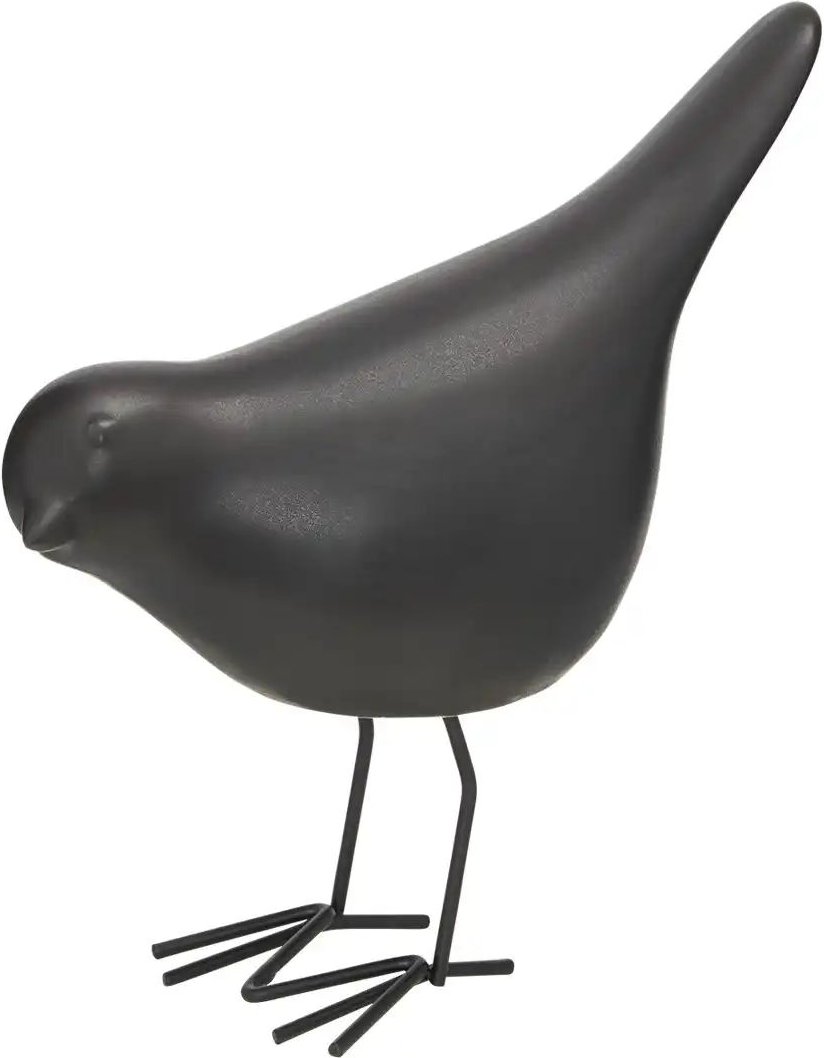 HOME STORY Deko Vogel ¦ schwarz ¦ Porzellan,Metall ¦ Maße (cm): B: 15,3 H: 17,7 T: 8.0 Accessoires > Dekoartikel - Höf...