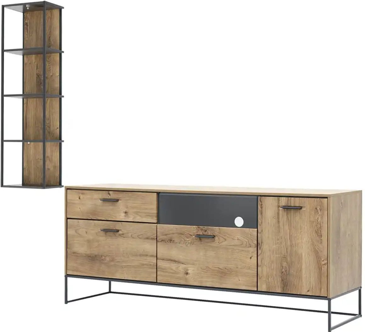 Thumbnail - uno Wohnkombination New York ¦ holzfarben ¦ Maße (cm): B: 240 H: 195 T: 48.0 Kommoden & Sideboards > Wohnwände - Höffne...