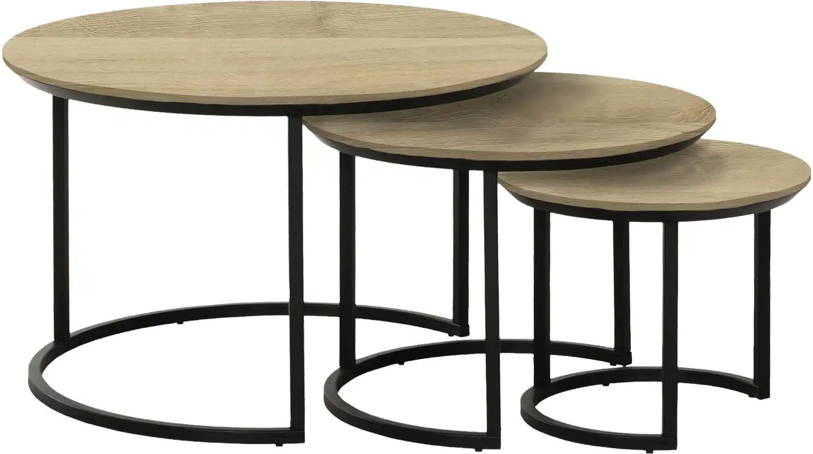 uno Couchtisch 3er Set Dover ¦ holzfarben ¦ Maße (cm): H: 50,5 Ø: 80 Tische > Couchtische > Couchtische rund - Höffner