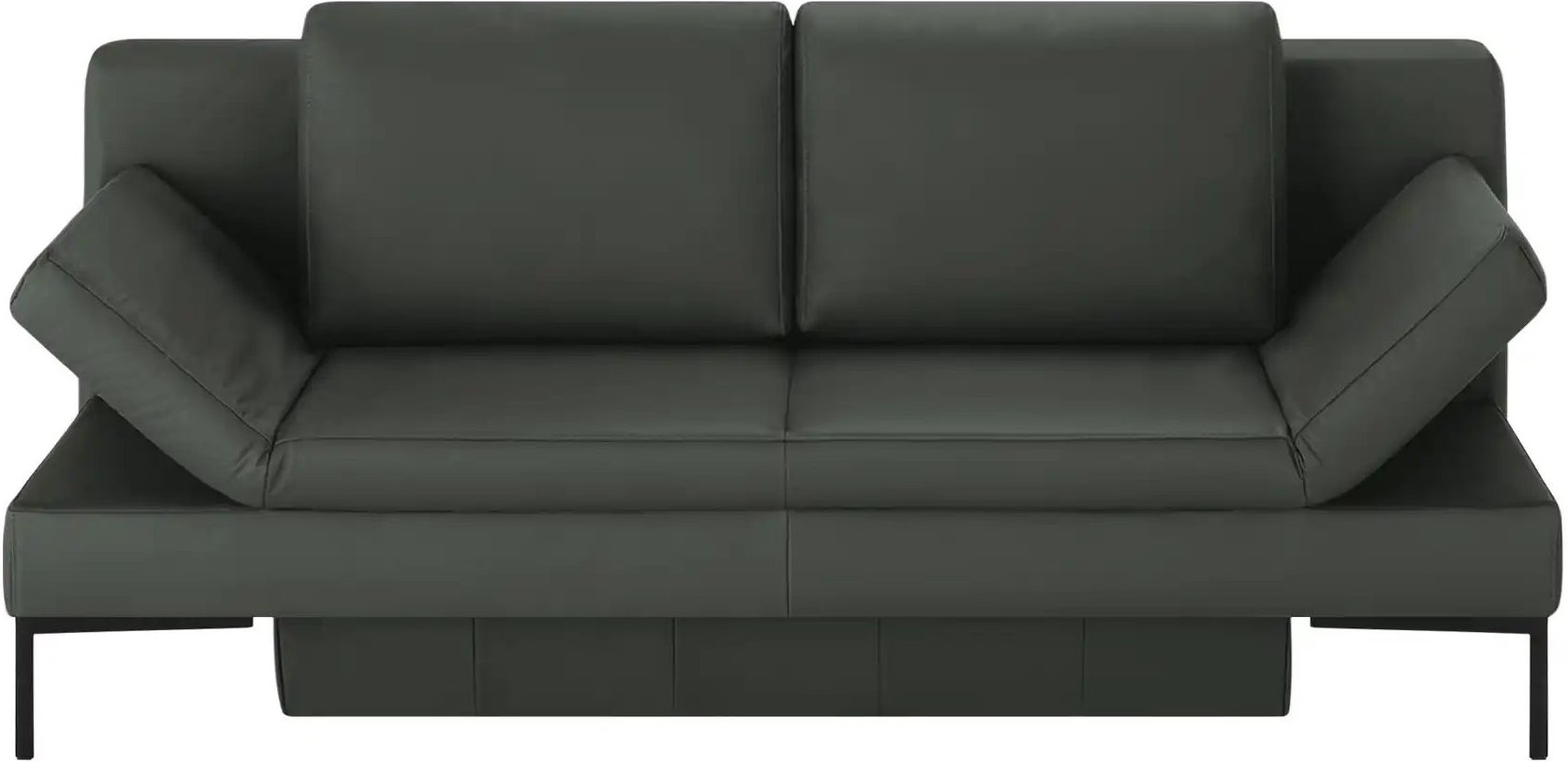 Thumbnail - Schlafsofa mit Sitz- und Rückenfläche aus Echtleder Kenny ¦ grau ¦ Maße (cm): B: 204 H: 88 T: 91.0 Polstermöbel > Sofas ...