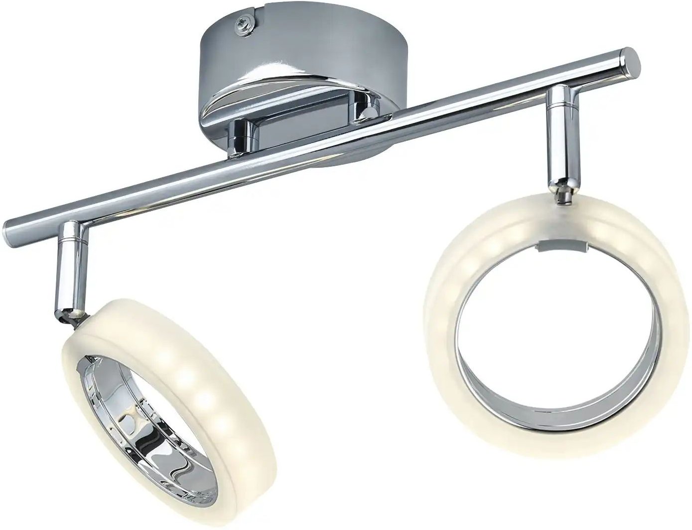 KHG LED-Deckenstrahler 2-flammig Acrylringe ¦ silber ¦ Maße (cm): B: 30 H: 9,5 T: 11.0 Lampen & Leuchten > Strahler ...