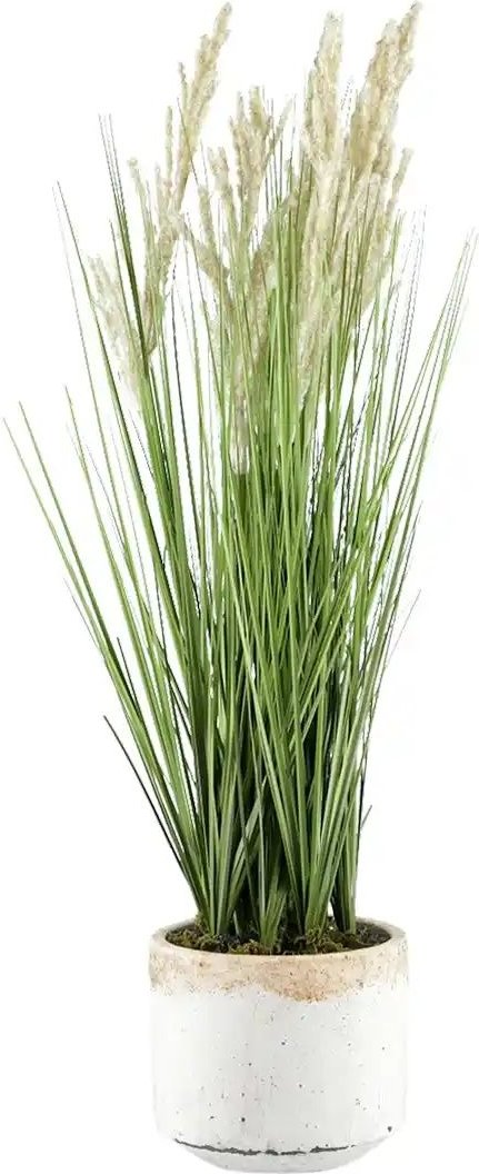 Besenmaisgras getopft ¦ grün ¦ Kunststoff,Metall,Zement ¦ Maße (cm): H: 56 Ø: 20 Accessoires > Kunstblumen - Höffner