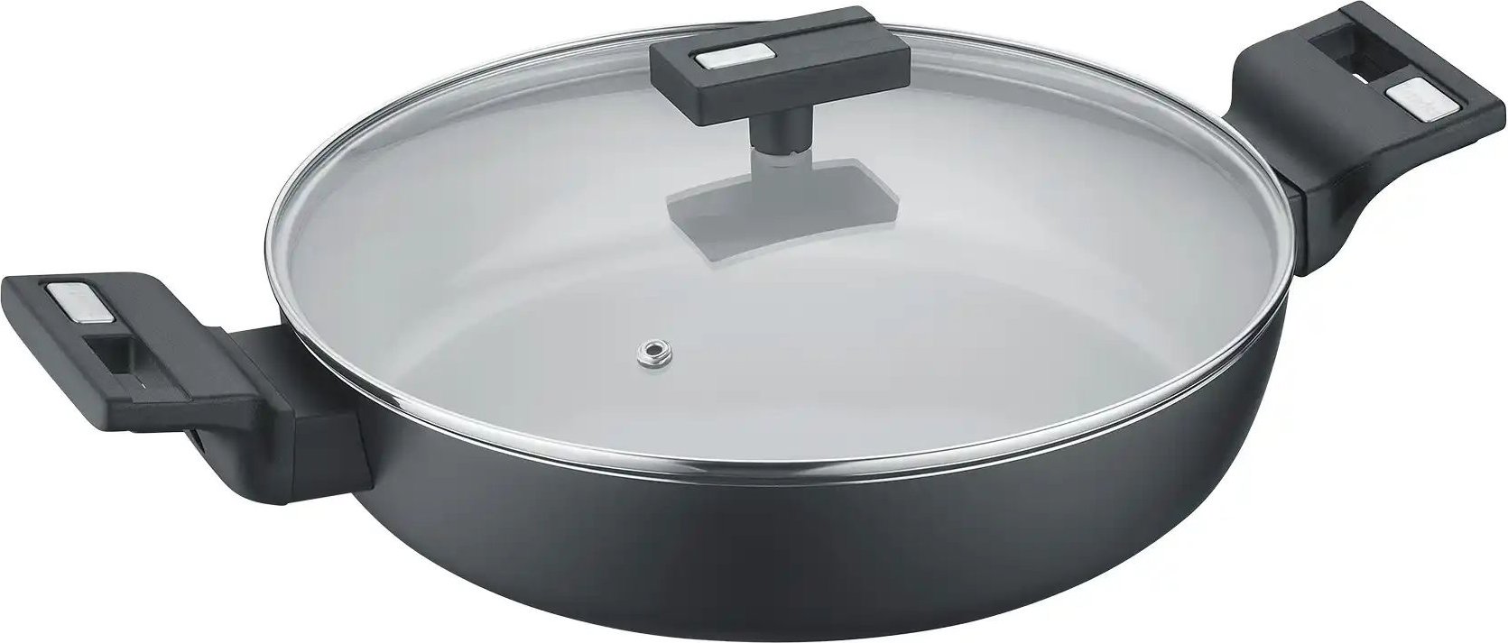 Berndes Servierpfanne b.clever ¦ schwarz ¦ Aluminium ¦ Maße (cm): H: 5,5 Ø: 24 Töpfe & Pfannen & Zubehör > Pfannen > S...