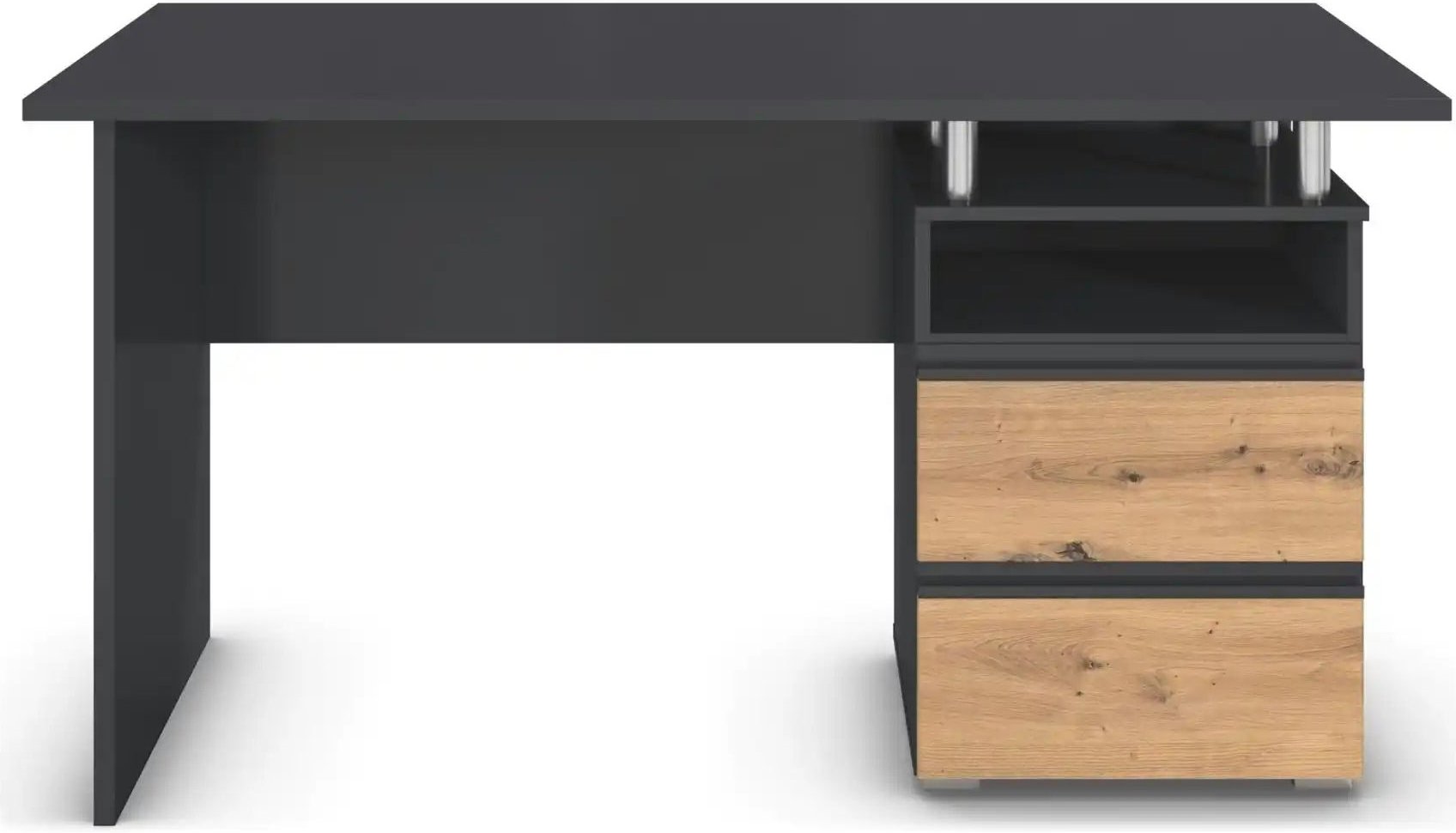 Schreibtisch Jamila ¦ grau ¦ Maße (cm): B: 140 H: 75 Tische > Schreibtische - Höffner