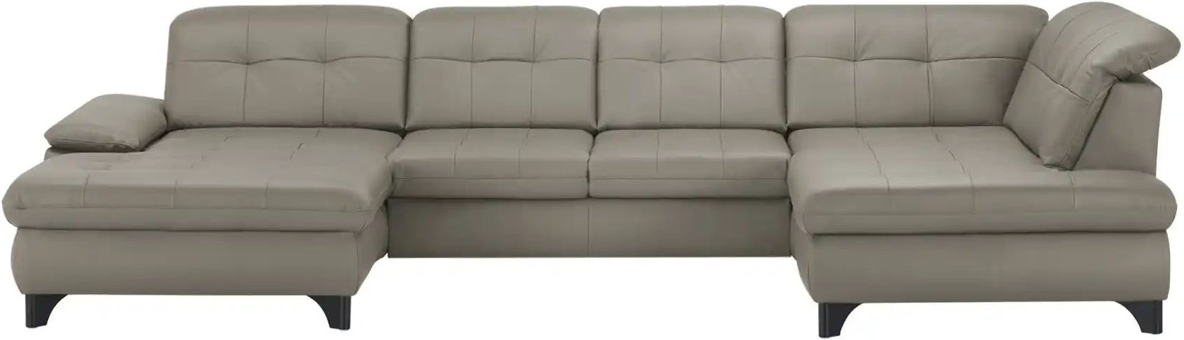 Lounge Collection Wohnlandschaft Leder  Jona ¦ grau ¦ Maße (cm): B: 368 H: 100 T: 194.0 Polstermöbel > Sofas > Wohnlands...