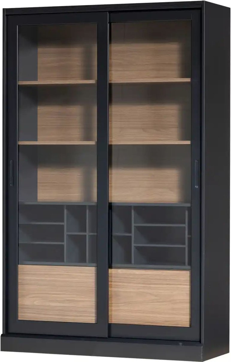 WOOOD Vitrine ¦ schwarz ¦ Maße (cm): B: 125 H: 200 Schränke > Vitrinen - Höffner