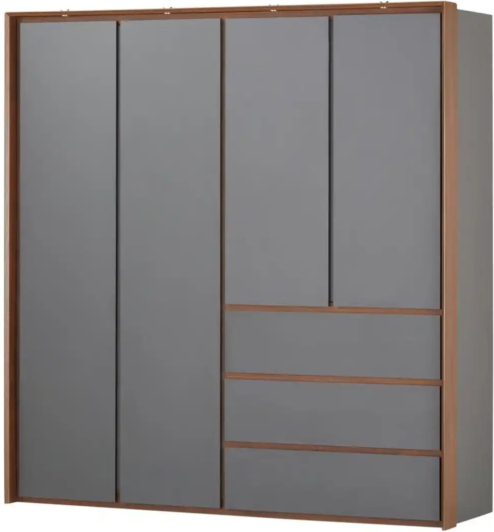 Playboy Kleiderschrank Victoria ¦ grau ¦ Maße (cm): B: 200 H: 212 T: 67.0 Schränke > Kleiderschränke > Drehtürenschränk...