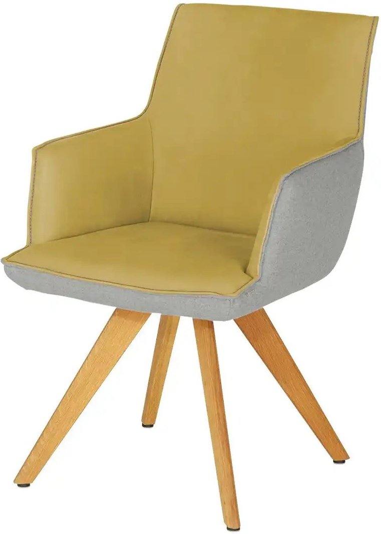 KOINOR Armlehnstuhl Leder Schwof ¦ gelb ¦ Maße (cm): B: 57 H: 90 T: 66.0 Stühle > Esszimmerstühle > Esszimmerstühle mit...