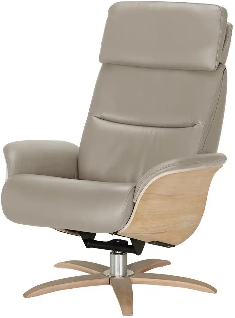 Nils Olsen Relaxsessel Leder mit Relaxfunktion Balance ¦ grau ¦ Maße (cm): B: 80 H: 112 T: 121.0 Polstermöbel > Sessel >...