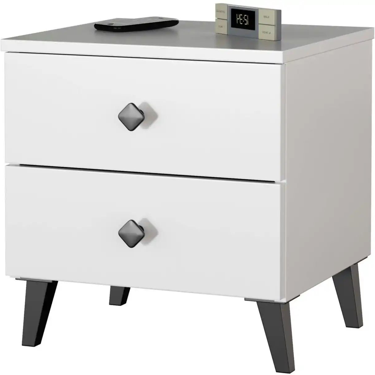 Nachttisch mit 2 Schubladen Luna ¦ weiß ¦ Maße (cm): B: 40 H: 43 Tische > Nachttische - Höffner