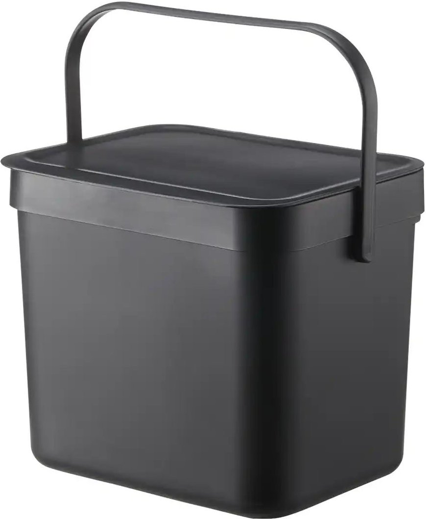 KHG Abfalleimer 7L mit Henkel ¦ schwarz ¦ Kunststoff ¦ Maße (cm): B: 25 H: 21,5 T: 19.5 Küchenzubehör & Helfer > Abfal...
