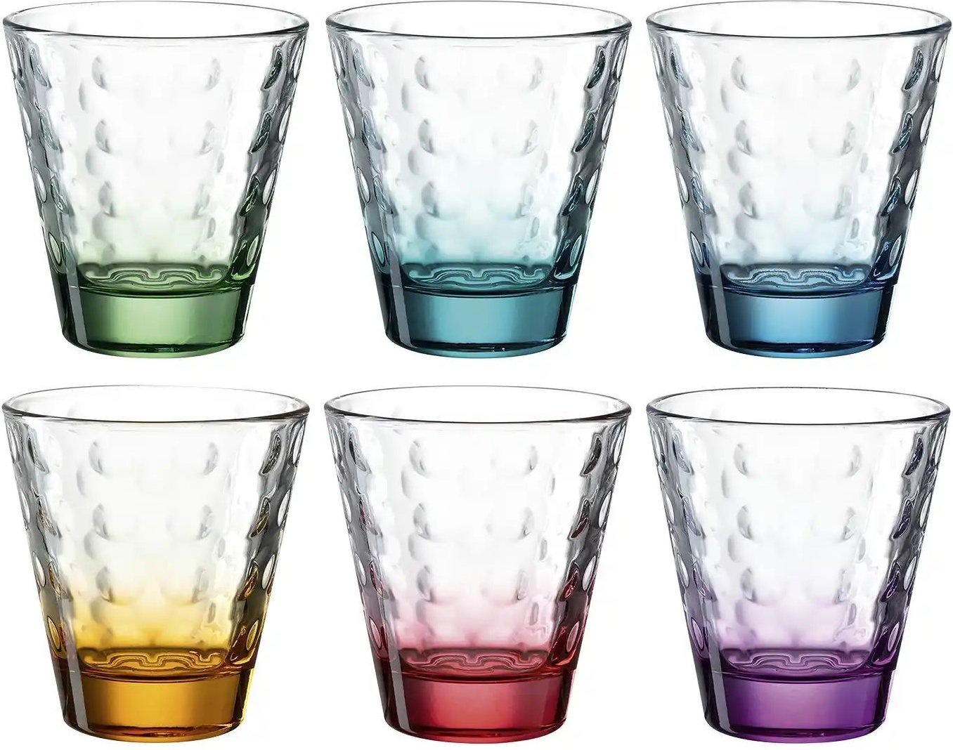 LEONARDO 6er-Gläserset 6er Set Optic ¦ mehrfarbig ¦ Glas ¦ Maße (cm): B: 8,5 H: 9,8 Gläser & Karaffen - Höffner