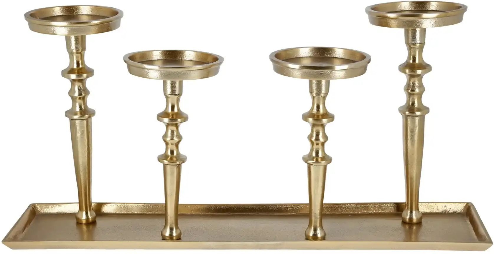 4er Kerzenhalter   ¦ gold ¦ Maße (cm): B: 57,5 H: 27,5 T: 16.5 Accessoires > Kerzen & Kerzenständer > Kerzenständer - Hö...