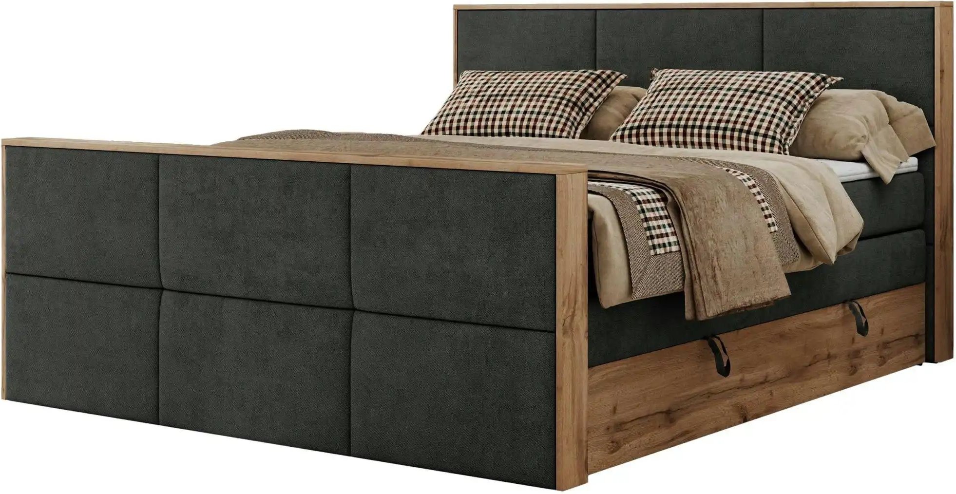 Boxspringbett mit Bettkasten Albero 2 King Duo ¦ grau ¦ Maße (cm): B: 148 H: 113 Betten > Boxspringbetten - Höffner