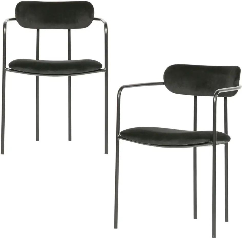 WOOOD Esszimmerstuhl - 2er Set ¦ schwarz ¦ Maße (cm): B: 52 H: 74 Stühle > Polsterstühle - Höffner