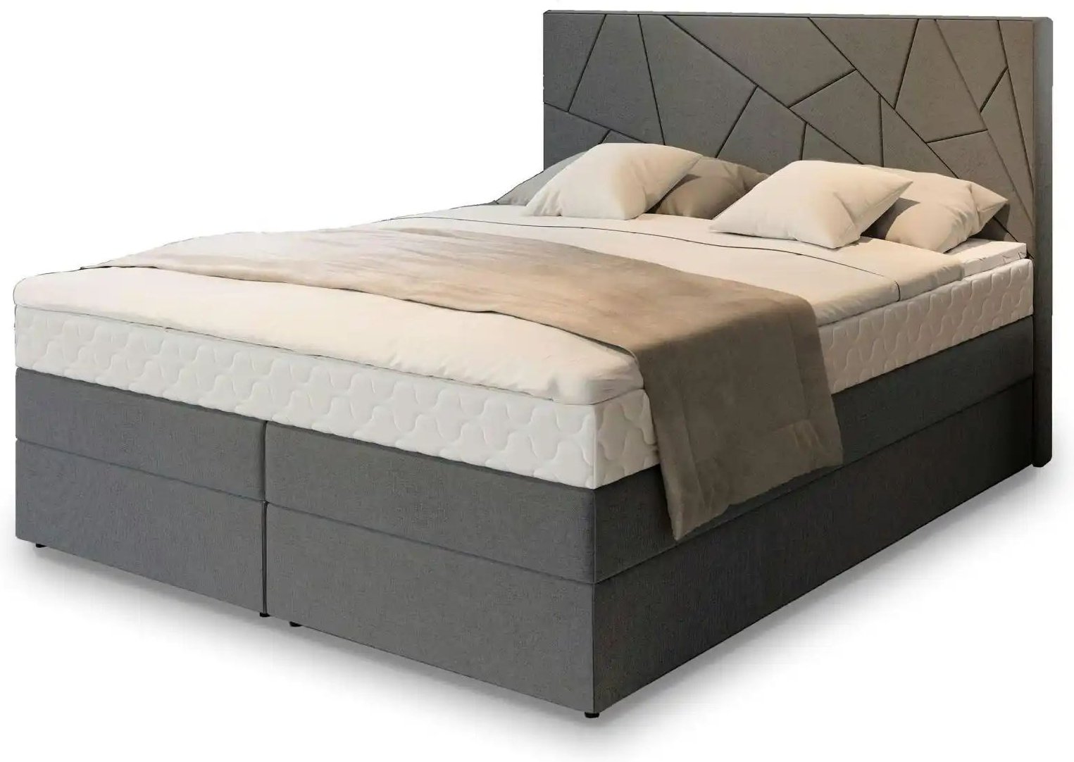 MASSENO Boxbett mit Bettkasten Trani ¦ grau ¦ Maße (cm): B: 180 H: 115 Betten > Polsterbetten - Höffner