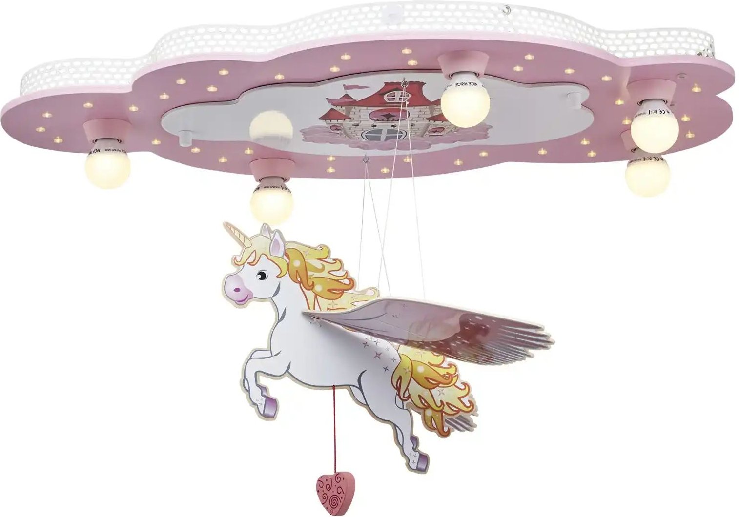 Deckenleuchte rosa Einhorn 5-flammig ¦ rosa/pink ¦ Maße (cm): B: 50 Lampen & Leuchten > Deckenleuchten - Höffner