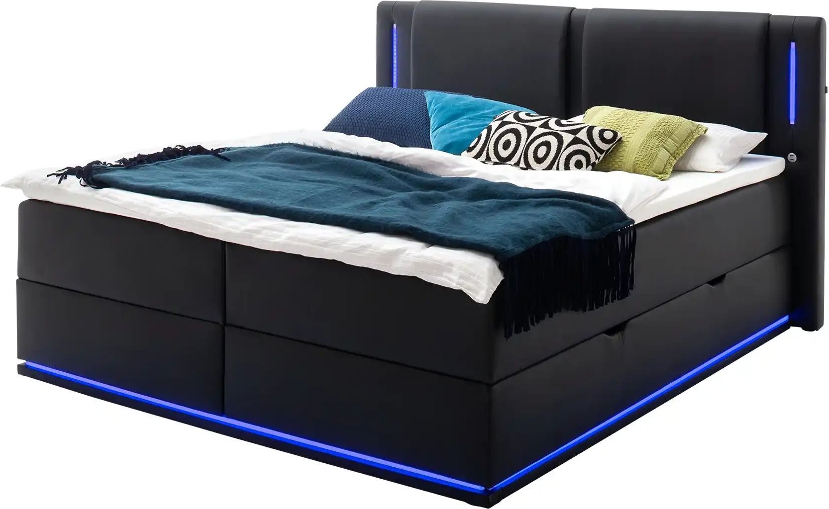 Boxspringbett mit Stauraum Brighton ¦ schwarz ¦ Maße (cm): B: 200 H: 117 Betten > Boxspringbetten - Höffner