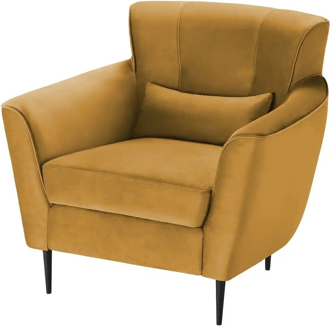 switch Samtsessel aus Samt Teddy ¦ gold ¦ Maße (cm): B: 87 H: 82 T: 83.0 Polstermöbel > Sessel > Polstersessel - Höffner
