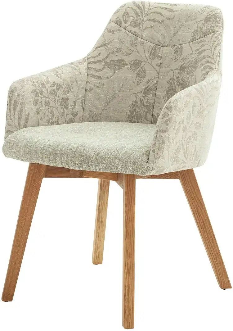 Woodford Armlehnstuhl mit Bezugskombi Mabora ¦ beige ¦ Maße (cm): B: 58 H: 83 T: 57.0 Stühle > Esszimmerstühle > Esszimm...