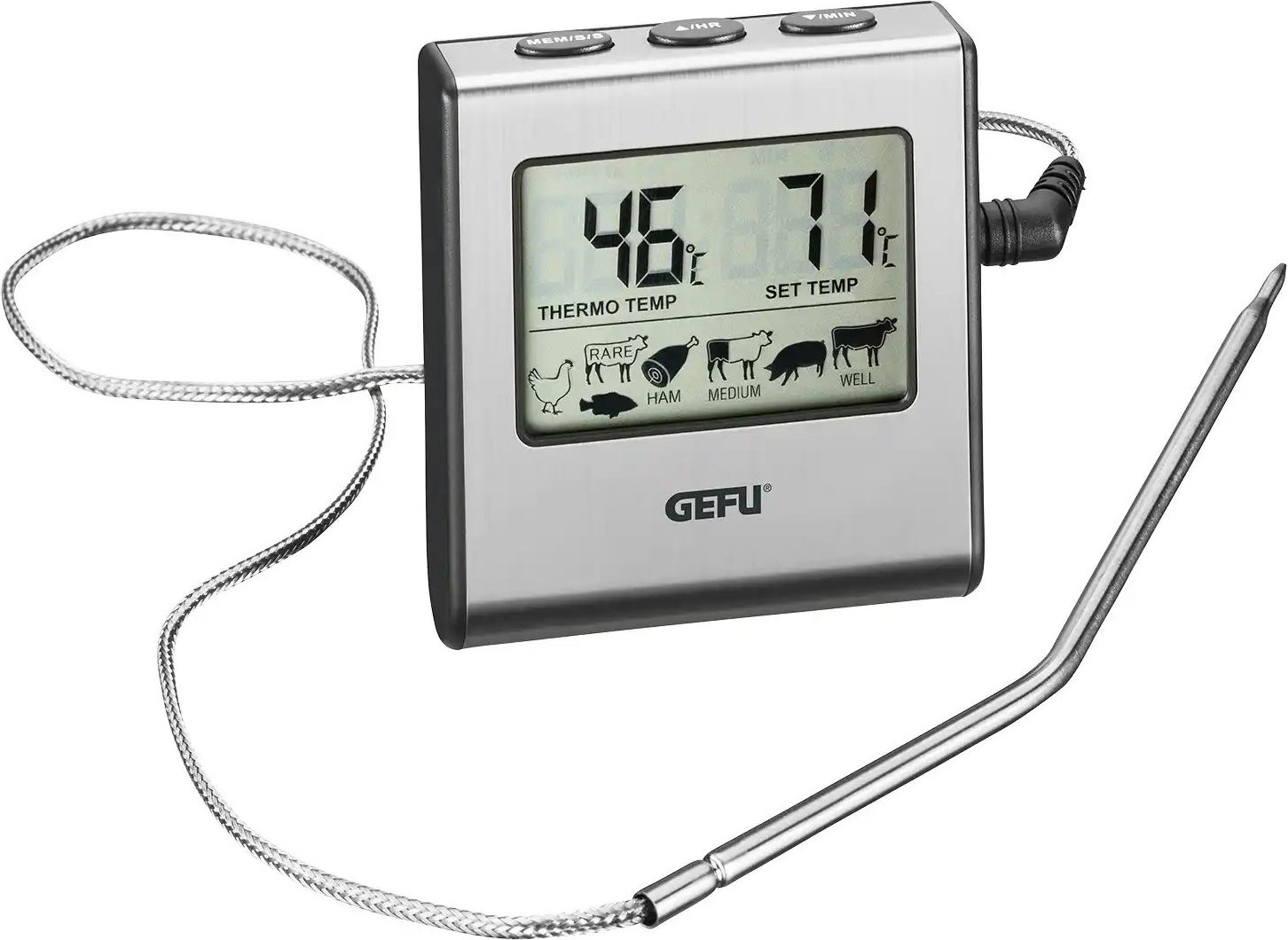 Gefu Bratenthermometer TEMPERE ¦ silber ¦ Edelstahl,Kunststoff ¦ Maße (cm): B: 7,2 H: 1,9 Küchenzubehör & Helfer > Küch...
