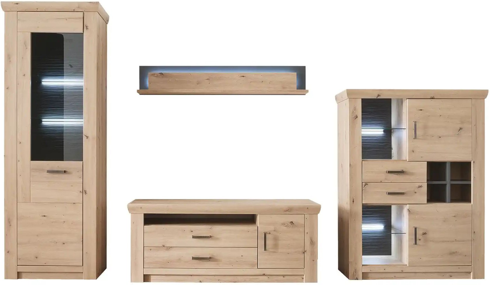 Thumbnail - uno Wohnkombination Marian ¦ holzfarben ¦ Maße (cm): B: 336 H: 211 T: 55.0 Kommoden & Sideboards > Wohnwände - Höffner
