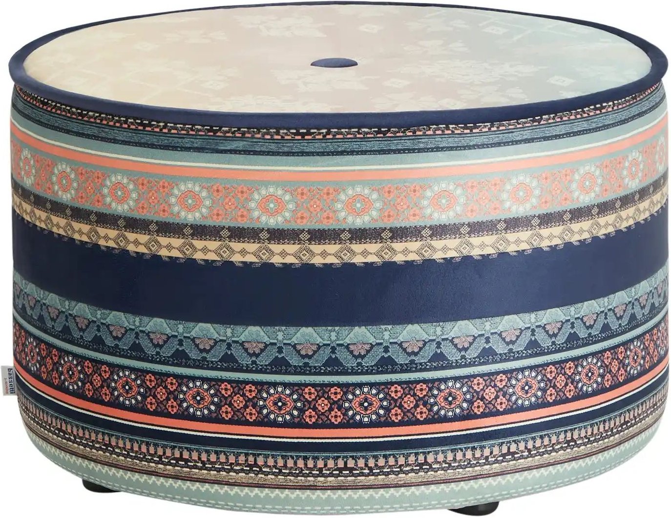 bassetti by SCHRÖNO Pouf aus Velours Tino ¦ blau ¦ Maße (cm): H: 39 Ø: 63 Polstermöbel > Hocker > Sitzpouf - Höffner