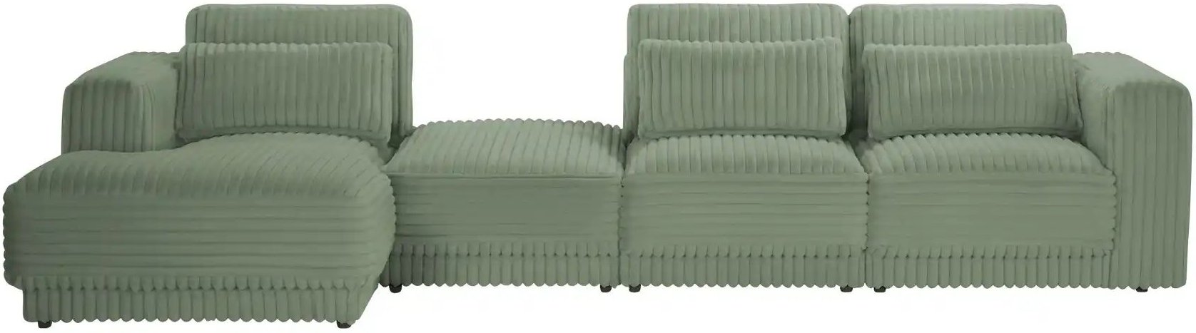 switch Ecksofa in modernem Breitcord Torrino ¦ grün ¦ Maße (cm): B: 372 H: 95 T: 173.0 Polstermöbel > Sofas > Ecksofas -...