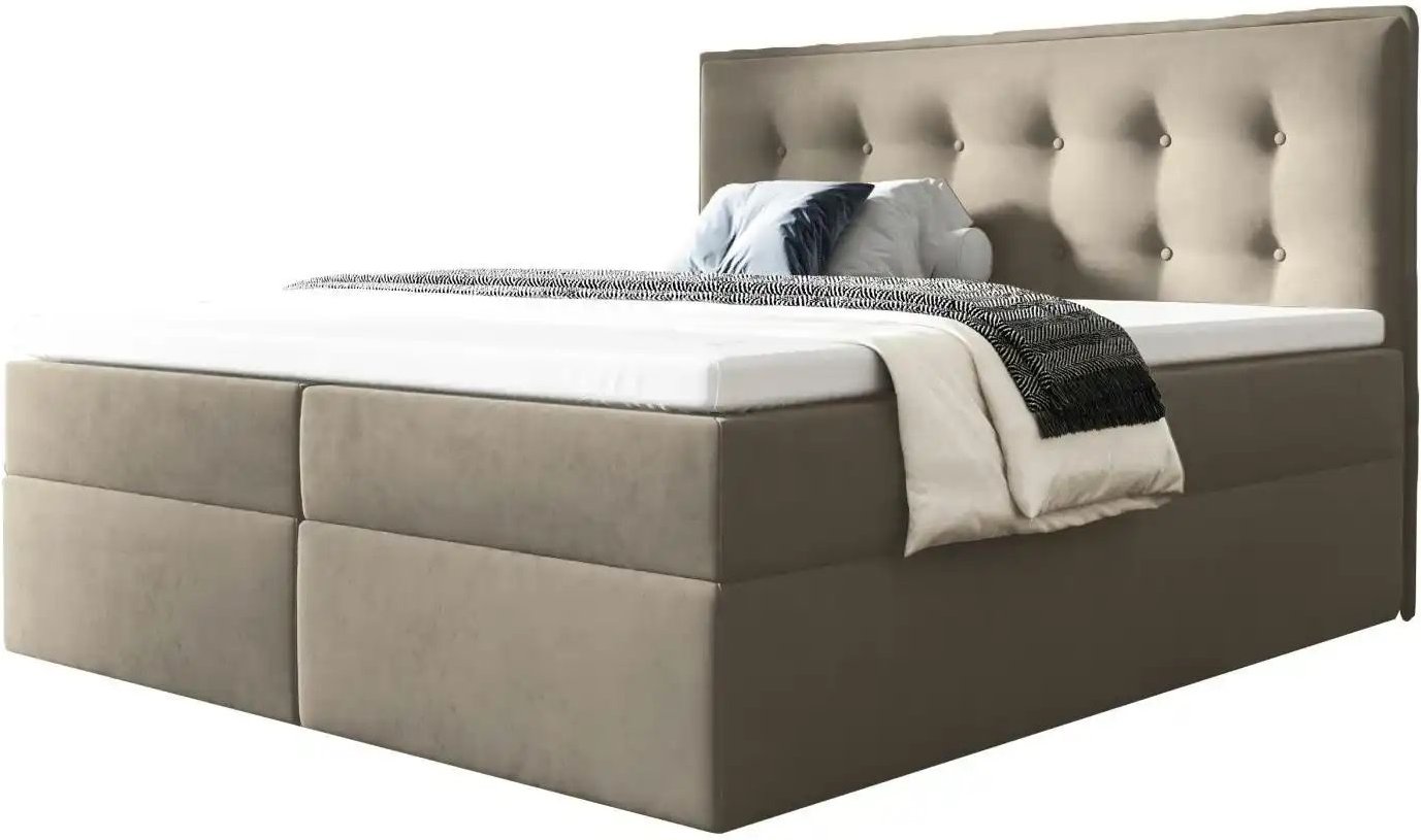 Boxbett mit Bettkasten Focus ¦ beige ¦ Maße (cm): B: 200 H: 110 Betten > Komfortbetten - Höffner