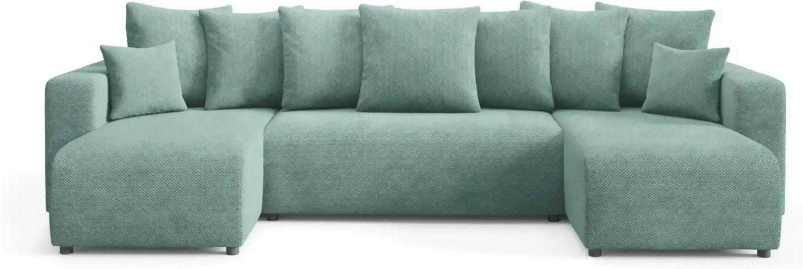 Wohnlandschaft mit Schlaffunktion Evora ¦ grün ¦ Maße (cm): B: 318 H: 88 Polstermöbel > Sofas > Wohnlandschaften - Höffn...