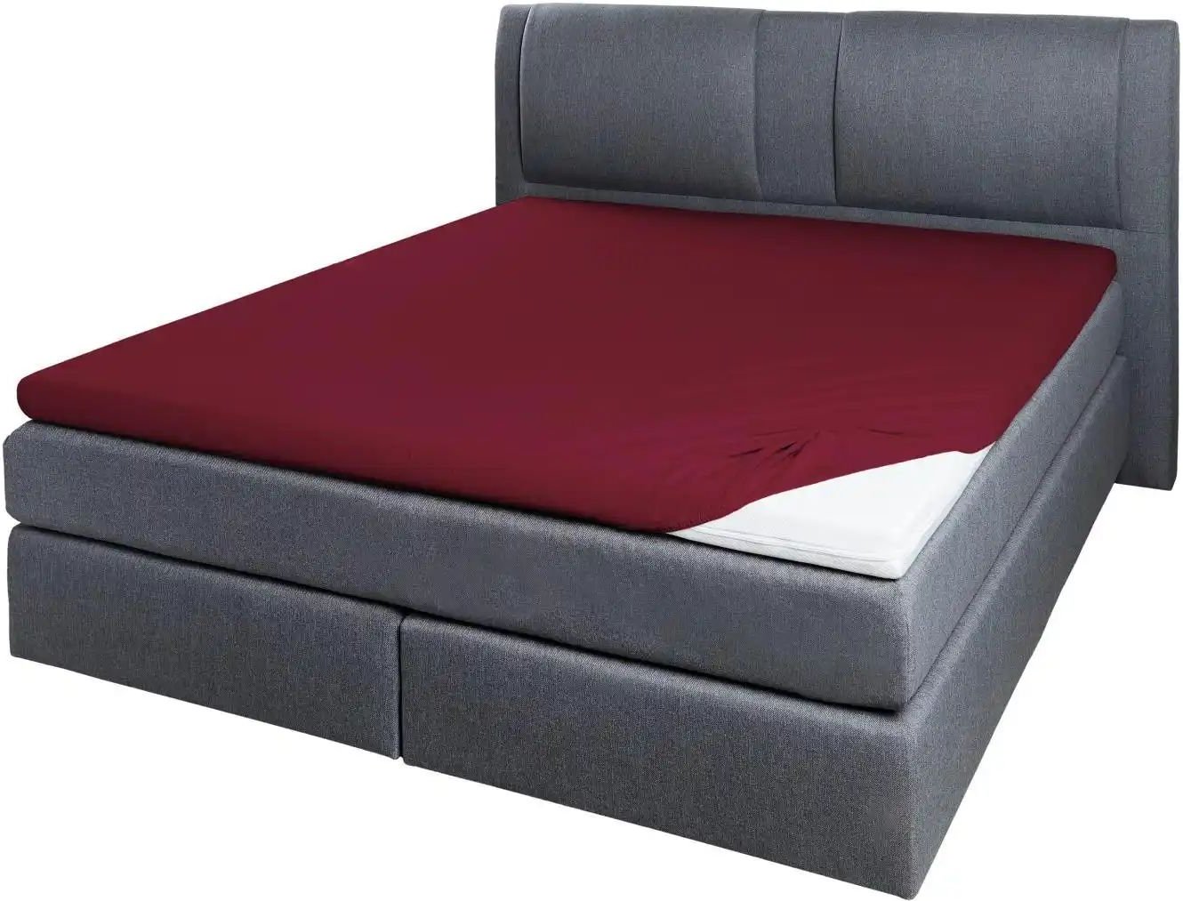 Jersey-Elastan Topperlaken ¦ rot ¦ Maße (cm): B: 100 H: 10 Bettwaren > Bettlaken - Höffner