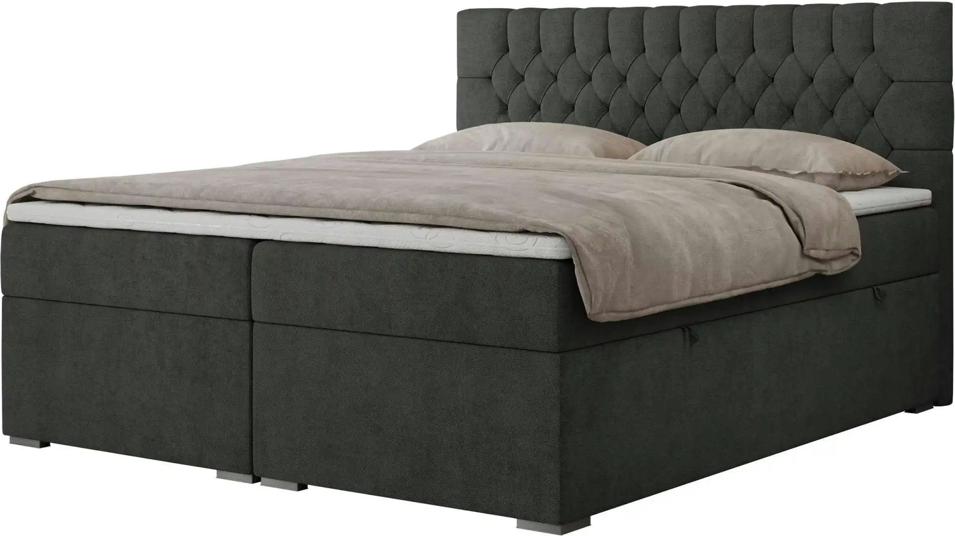 Boxbett mit Bettkasten Pera ¦ grau ¦ Maße (cm): B: 160 H: 125 Betten > Komfortbetten - Höffner