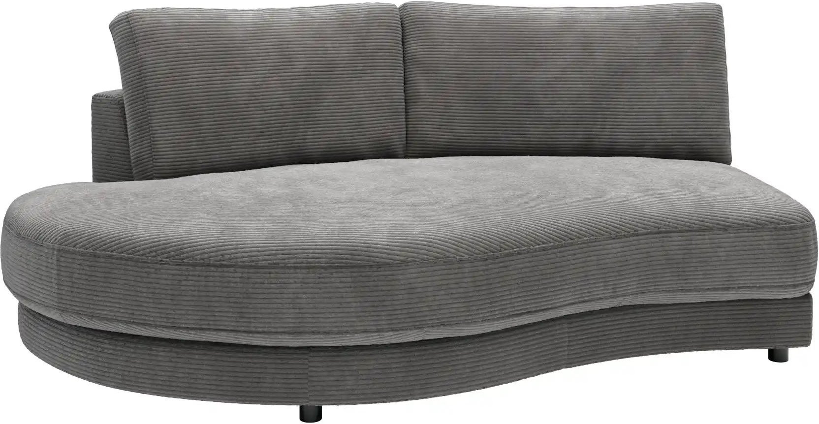 Jette Home Element Abschluss rund links in Cord Sila ¦ grau ¦ Maße (cm): B: 205 H: 85 T: 166.0 Polstermöbel > Sofas > Mo...