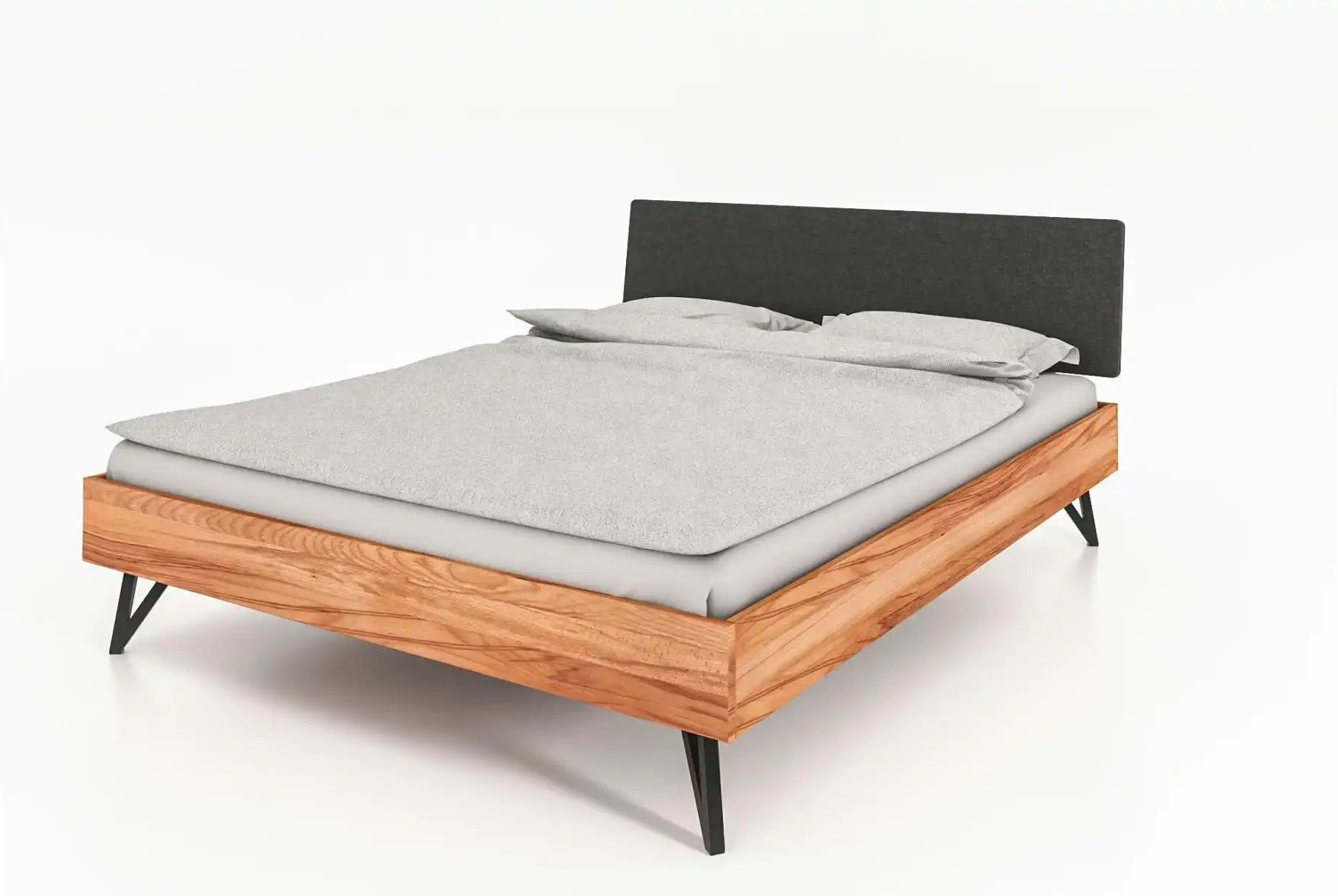 Massivholzbett mit gepolstertem Kopfteil Karl ¦ holzfarben ¦ Maße (cm): B: 160 H: 87 Betten > Bettgestelle - Höffner