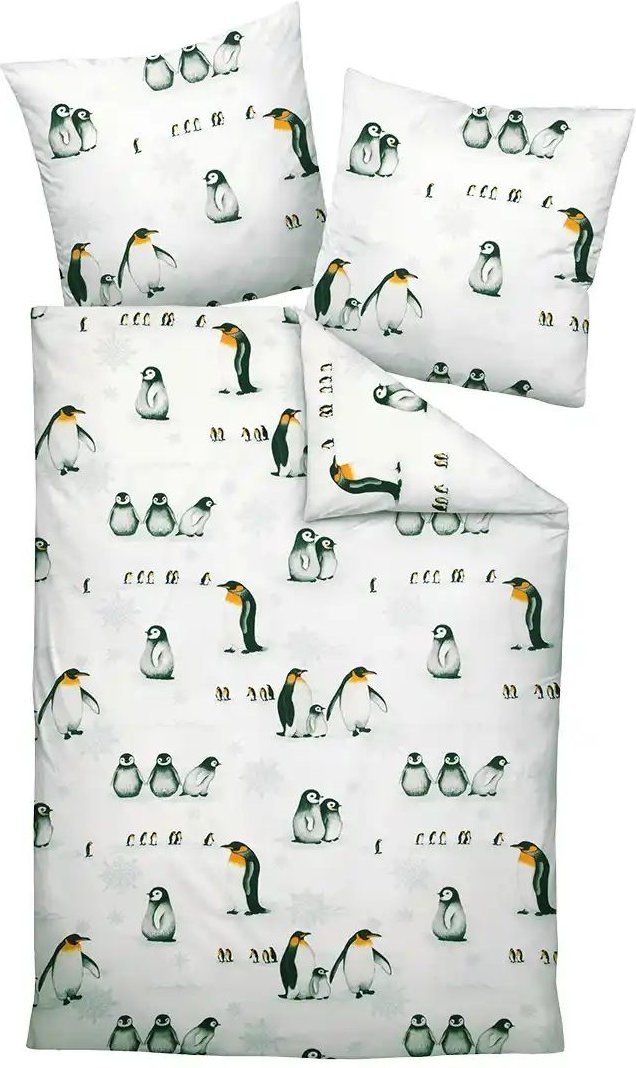 Janine Feinbiber Bettwäsche Pinguine ¦ blau ¦ Maße (cm): B: 135 Bettwaren > Bettwäsche > Bettwäsche Winter - Höffner
