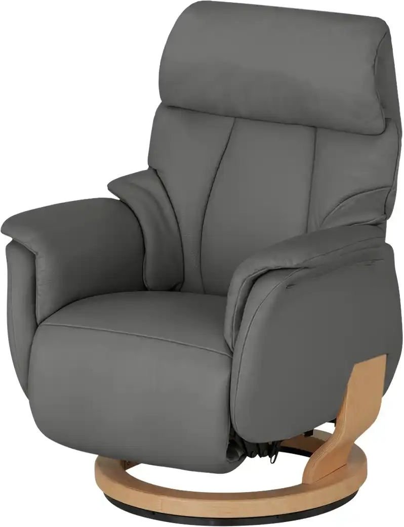 Nils Olsen Drehsessel aus Echtleder Silas ¦ grau ¦ Maße (cm): B: 78 H: 105 T: 89.0 Polstermöbel > Sessel > Relaxsessel -...